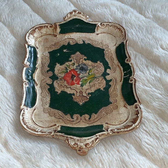 Vintage poppy floral Victorian serving tray - Picture 6 of 9